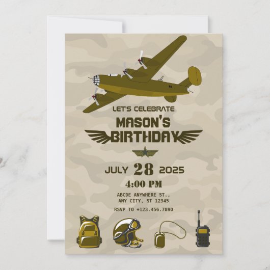 Leger verjaardag kaart (Voorkant)