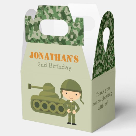 Leger Verjaardagsgunst Dozen Kinder Jongen Soldaat Bedankdoosjes (Geopend)