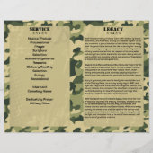 Leger Vermoeidheid Thema Militair Memorial Program (Achterkant)