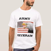 Leger veteraan met vlag en adelaar t-shirt (Voorkant)