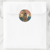 Leger voor vrouwelijk land ronde sticker (Tas)