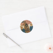 Leger voor vrouwelijk land ronde sticker (Envelop)