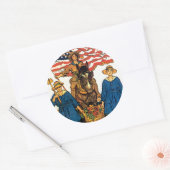 Leger voor vrouwelijk land ronde sticker (Envelop)