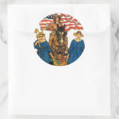 Leger voor vrouwelijk land ronde sticker (Tas)