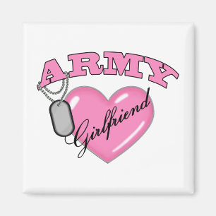 Leger Vriendin Roze Heart N Dog Label Magneet