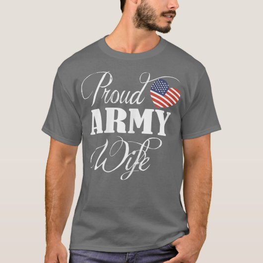 Leger vrouw Shirt - Proud Army Wife T Shirt Dag (Voorkant)