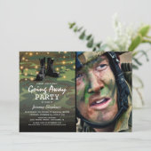 Leger wegvliegende fotoparty kaart (Staand voorkant)
