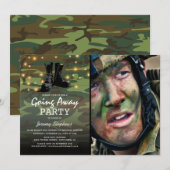 Leger wegvliegende fotoparty kaart (Voorkant / Achterkant)