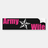 Leger Wife Star-Bumpersticker Bumpersticker (Voorkant)