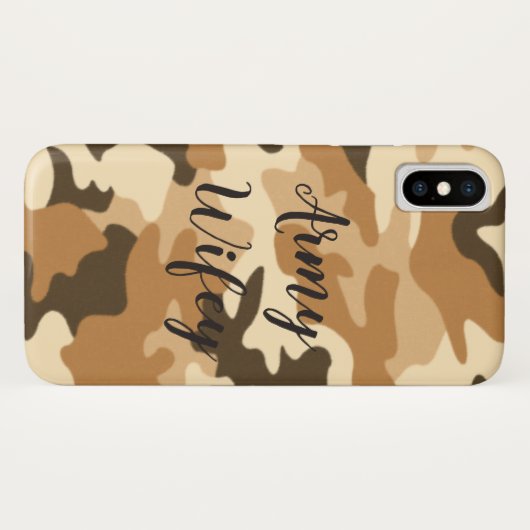 Leger Wifey Desert Beige Camo iPhone Case (Achterkant (horizontaal))