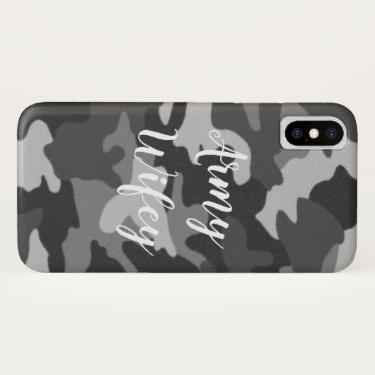 Leger Wifey Winter Gray Camo iPhone Case (Achterkant (horizontaal))
