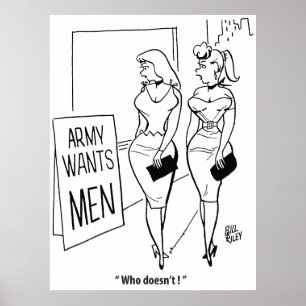 Leger Wil Mannen, Grappige Vintage Poster