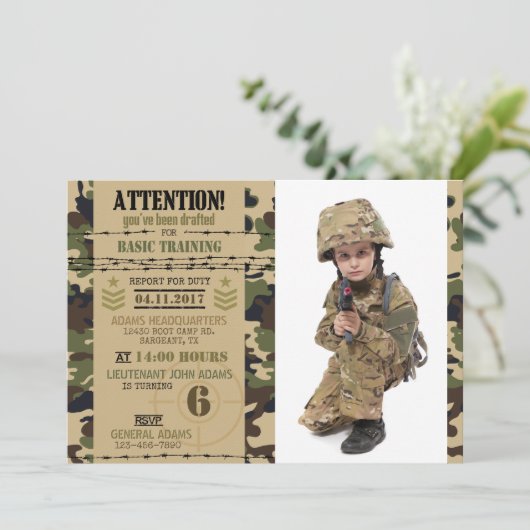 Leger Woodland Camouflage Militaire Dag Kaart (Staand voorkant)