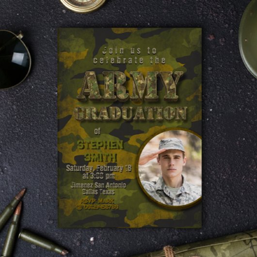 Legerafstuderen - Militair - Soldaat met foto Kaart