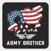 Legerbroer Vierkante Sticker (Voorkant)