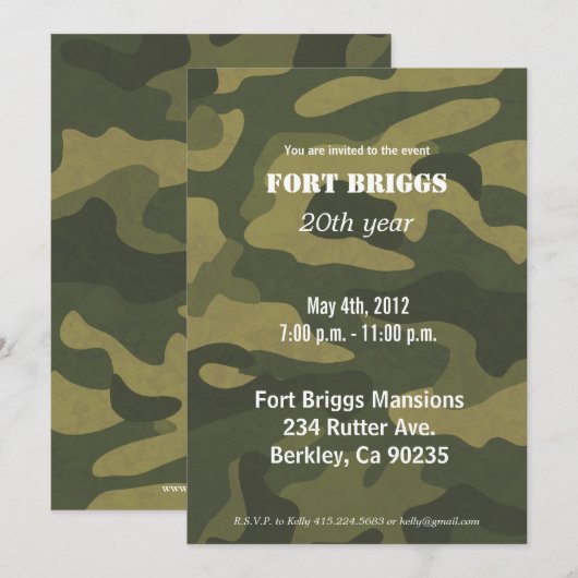 Legercamoflage Kaart (Voorkant / Achterkant)