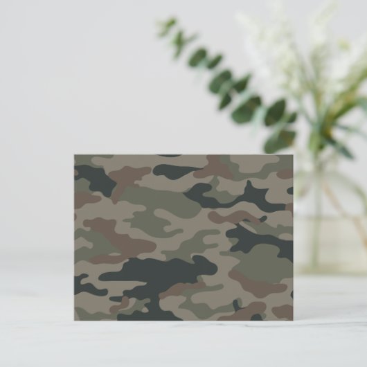 Legercamouflage in het groene en bruine leger briefkaart (Staand voorkant)