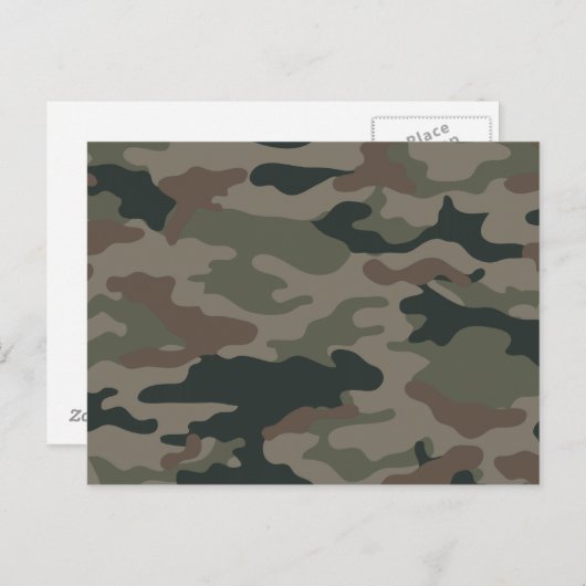Legercamouflage in het groene en bruine leger briefkaart (Voorkant / Achterkant)