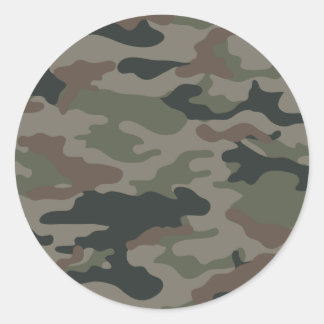 Legercamouflage in het groene en bruine leger ronde sticker