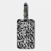 Legercamouflage zwart-wit patroon bagagelabel (Achterkant verticaal)