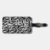 Legercamouflage zwart-wit patroon bagagelabel (Achterkant horizontaal)