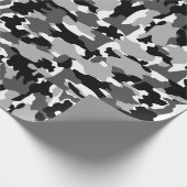 Legercamouflage zwart-wit patroon cadeaupapier (Hoek)