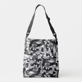 Legercamouflage zwart-wit patroon crossbody tas (Achterkant)