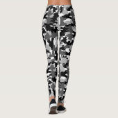 Legercamouflage zwart-wit patroon leggings (Achterkant)