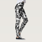 Legercamouflage zwart-wit patroon leggings (Rechts)