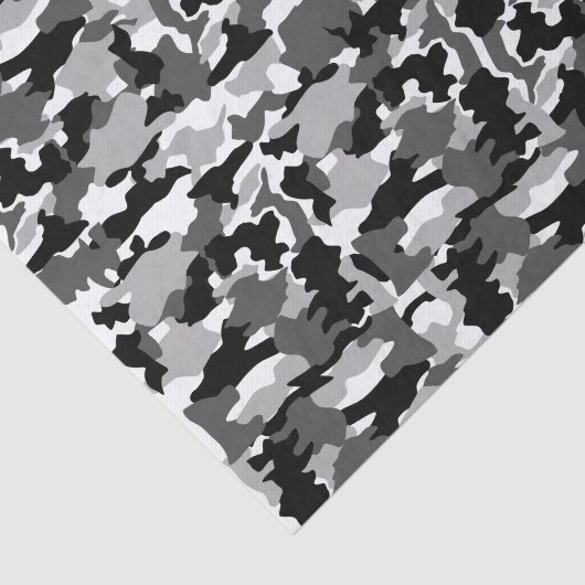 Legercamouflage zwart-wit patroon tissuepapier (Detail)