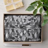 Legercamouflage zwart-wit patroon tissuepapier (Geschenk)