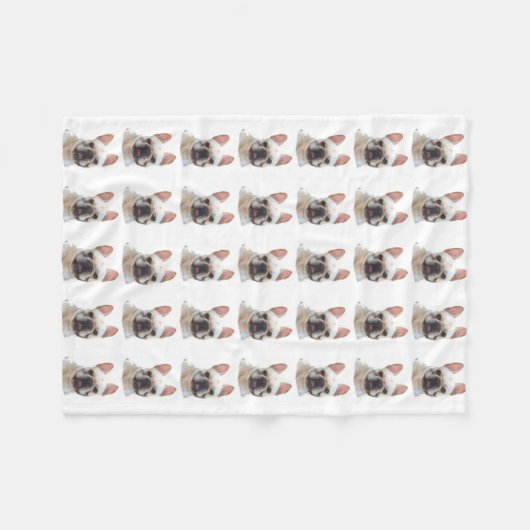 Legerdeken van de Franse Bulldog Fleece Deken (Voorkant (Horizontaal))