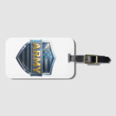 Legere Bagage Label met Vlag en Schild (Voorkant (horizontaal))