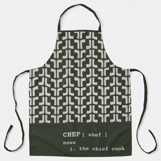 legergroen CHEF Mud Cloth Tribal Africa Pattern Schort (Voorkant)