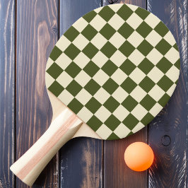 Legergroen & Crème Schakerpatroon Tafeltennisbatje