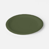 Legergroen Effen Kleur Papieren Bordje (Gekanteld)