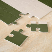 Legergroen en antiek witte strepen legpuzzel (Zijkant)