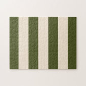 Legergroen en antiek witte strepen legpuzzel (Horizontaal)
