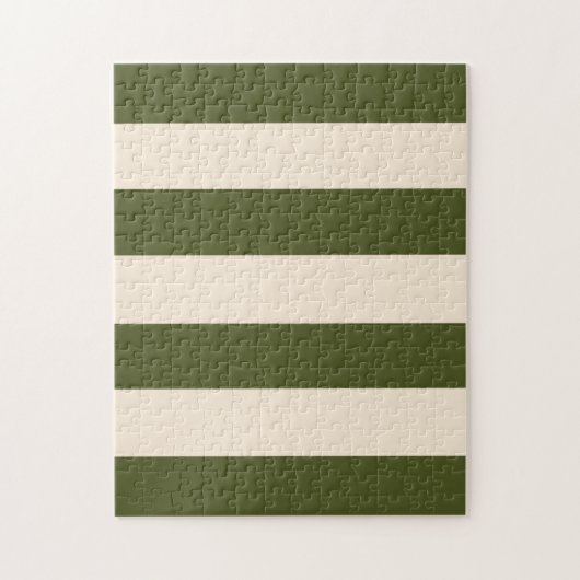 Legergroen en antiek witte strepen legpuzzel (Verticaal)