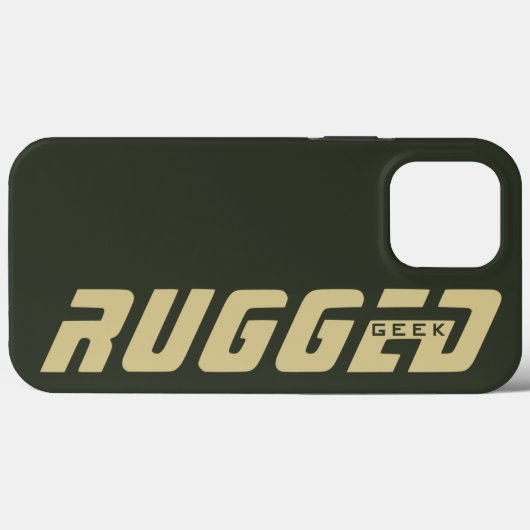 legergroen en goud RUGGED GEEK Case-Mate iPhone Case (Achterkant (horizontaal))