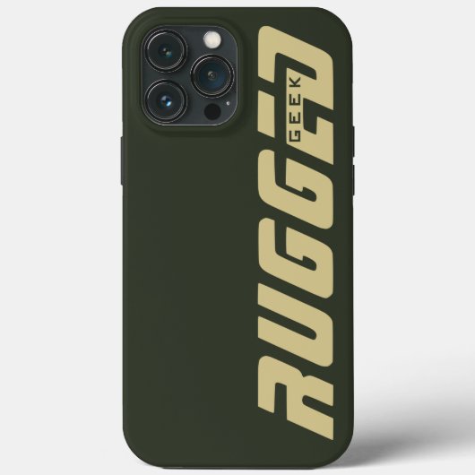 legergroen en goud RUGGED GEEK Case-Mate iPhone Case (Achterkant)
