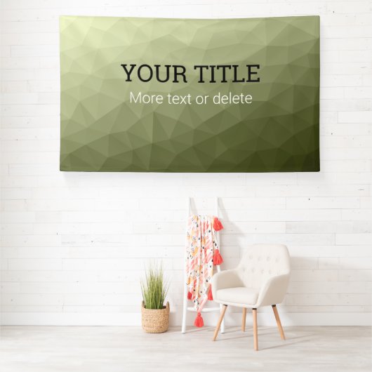 Legergroen geometrisch gaas Driehoekige aangepaste Spandoek (Insitu)