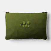 Legergroen geometrisch maaspatroon Monogram Etui (Voorkant)