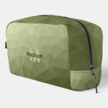 Legergroen geometrisch maaspatroon Monogram