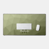 Legergroen geometrisch meshpatroon met monogram bureaumat (Keyboard & Muis)