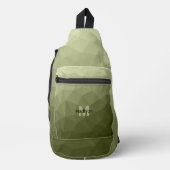Legergroen geometrisch meshpatroon Monogram Sling Bag (Voorkant)