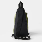 Legergroen geometrisch meshpatroon Monogram Sling Bag (Achterkant)
