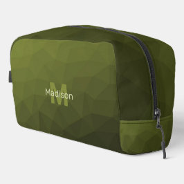 Legergroen geometrisch meshpatroon Monogram Toilettasje