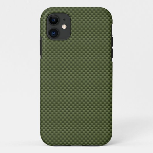 Legergroen koolstofvezelstijldecor Case-Mate iPhone case (Achterkant)