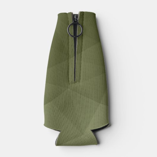 Legergroen licht geometrisch maaspatroon Monogram Flesjeskoeler (Achterkant)